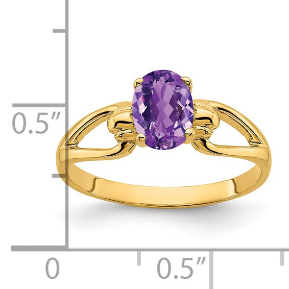 14k 7x5mm Oval Amethyst ring