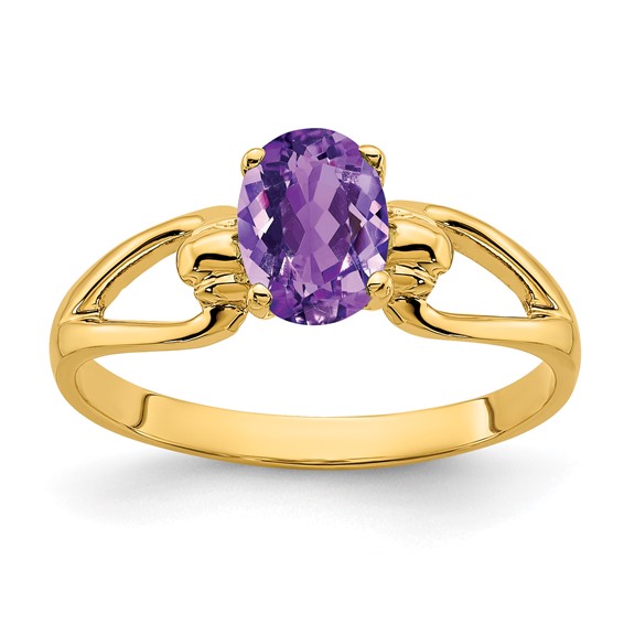 14k 7x5mm Oval Amethyst ring