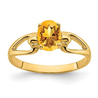 14k 7x5mm Oval Citrine ring