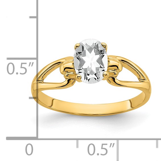 14k 7x5mm Oval Cubic Zirconia ring
