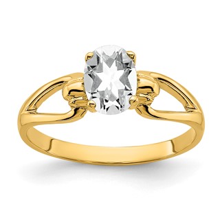 14k 7x5mm Oval Cubic Zirconia ring