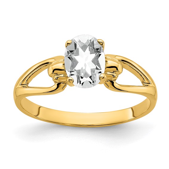 14k 7x5mm Oval Cubic Zirconia ring