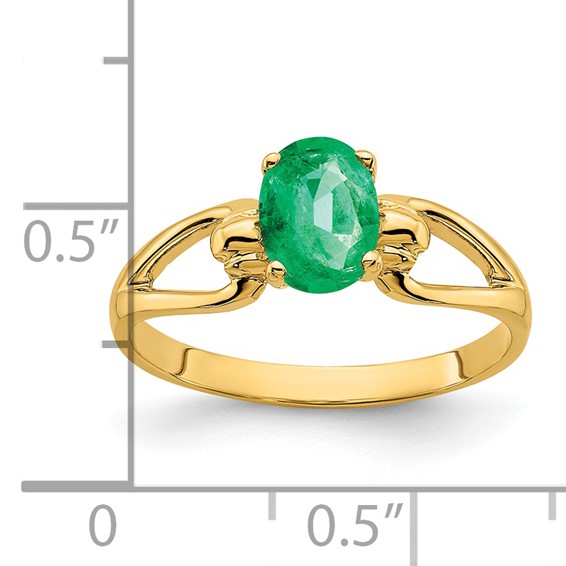 14k 7x5mm Oval Emerald ring
