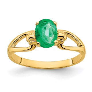 14k 7x5mm Oval Emerald ring