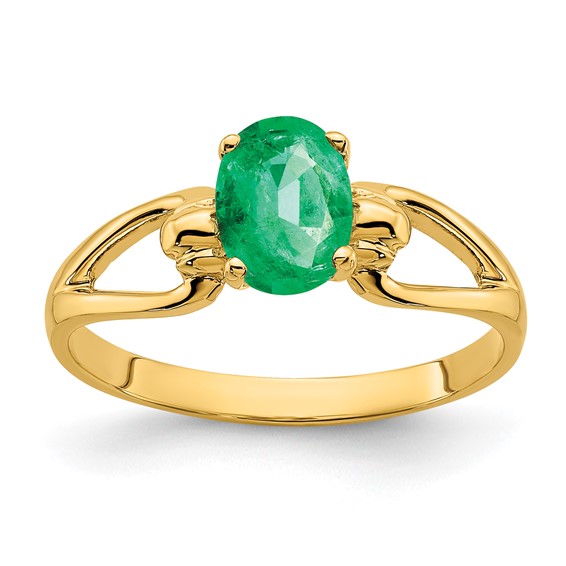 14k 7x5mm Oval Emerald ring