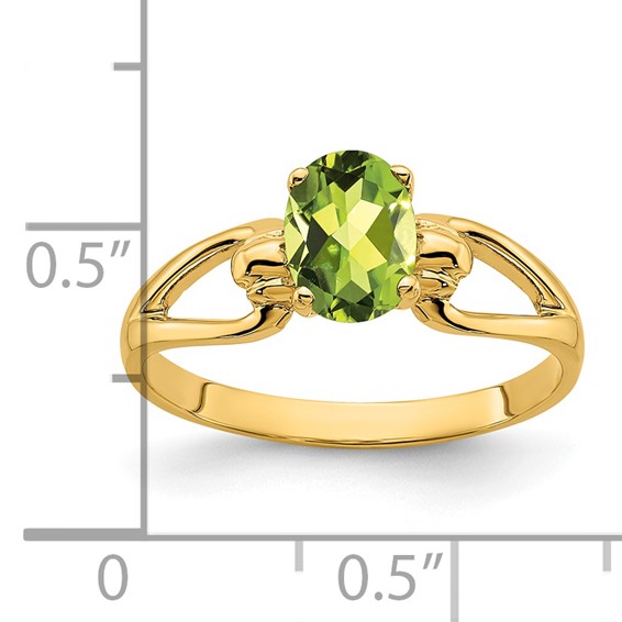 14k 7x5mm Oval Peridot ring