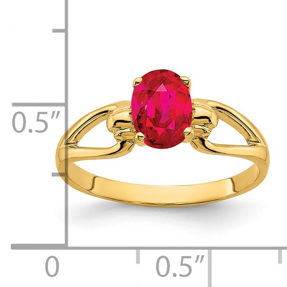 14k 7x5mm Oval Ruby ring
