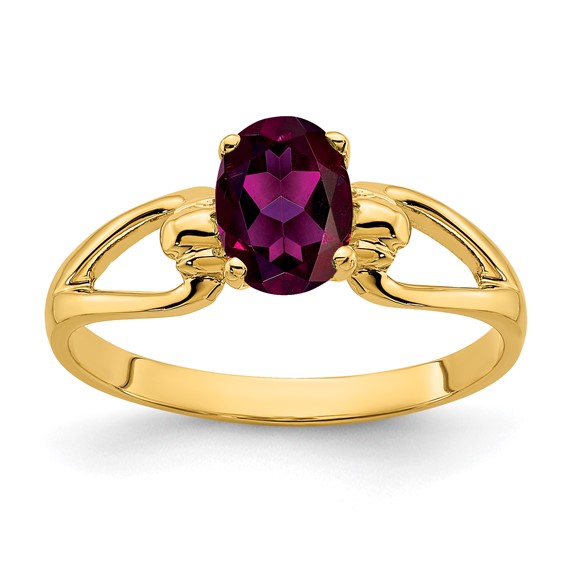 14k 7x5mm Oval Rhodolite Garnet ring
