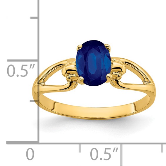 14k 7x5mm Oval Sapphire ring