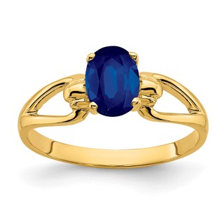 14k 7x5mm Oval Sapphire ring
