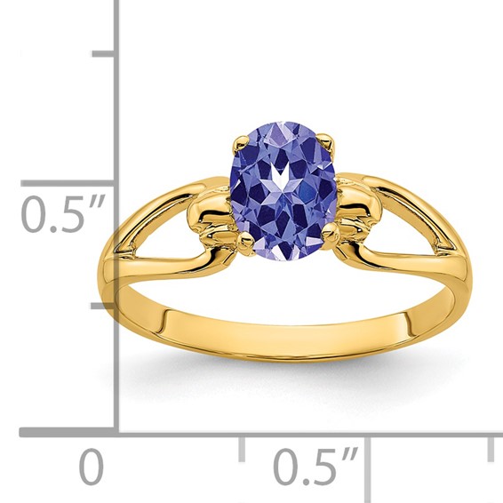 14k 7x5mm Oval Tanzanite ring