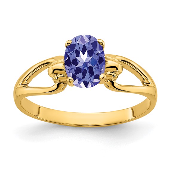 14k 7x5mm Oval Tanzanite ring