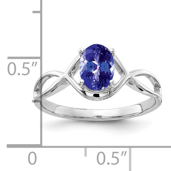 14k White Gold 7x5mm Oval Tanzanite Ring
