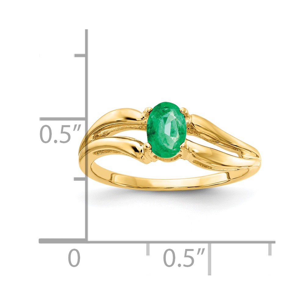 14k 6x4mm Oval Emerald ring (Y4646E)