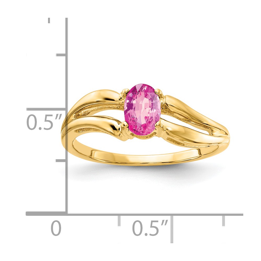 14k 6x4mm Oval Pink Sapphire ring (Y4646SP)