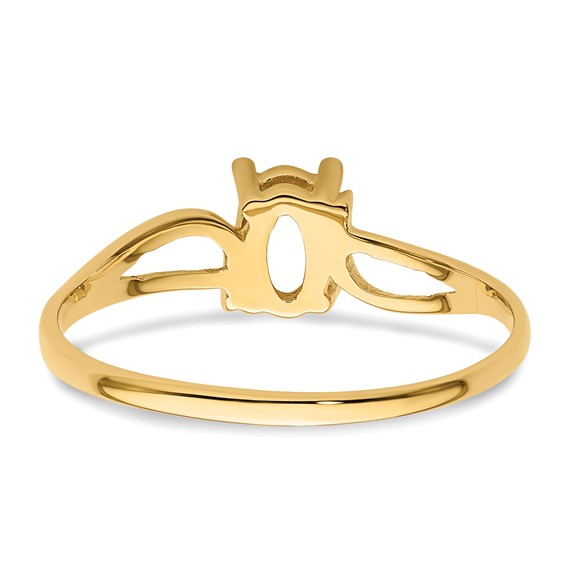 14k Holds 6x4mm Oval Gemstone Ring Mounting