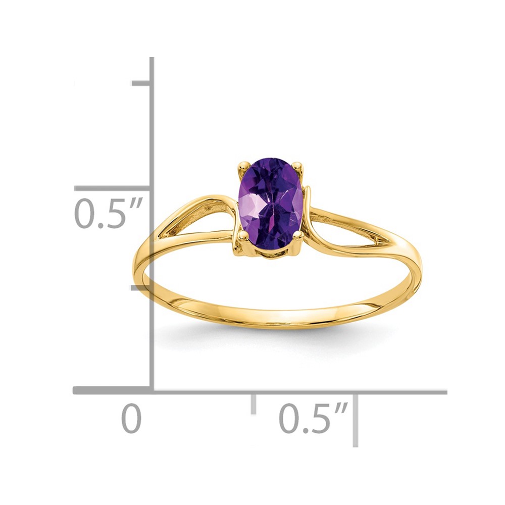 14k 6x4mm Oval Amethyst ring (Y4648AM)
