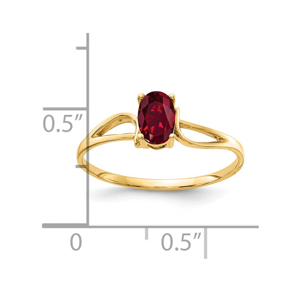 14k 6x4mm Oval Created Ruby ring (Y4648CR)