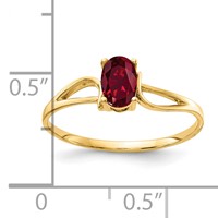 14K Yellow Gold 6x4mm Oval Lab-Created Ruby Ring view 2