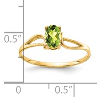 14K Yellow Gold 6x4mm Oval Peridot Ring view 2