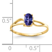 14K 6x4mm Oval Tanzanite Ring view 2