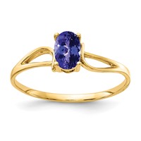 14K 6x4mm Oval Tanzanite Ring view 1