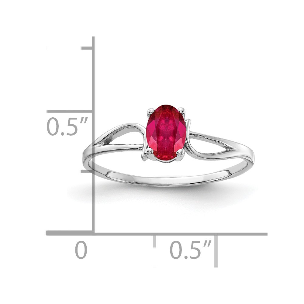14k White Gold 6x4mm Oval Ruby ring (Y4649R)