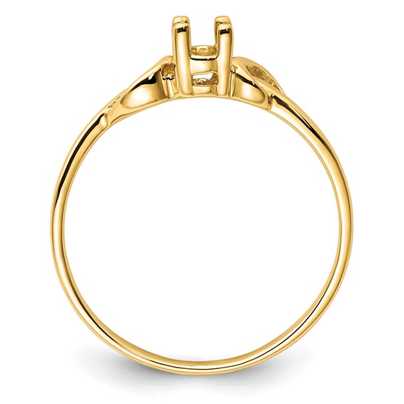 14k Holds 5x3mm Oval Gemstone Knot Ring Mounting