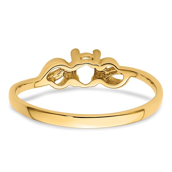 14k Holds 5x3mm Oval Gemstone Knot Ring Mounting