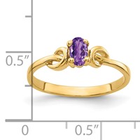 14K Yellow Gold 5x3mm Oval Amethyst Knot Ring view 3