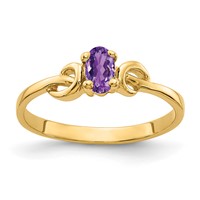 14K Yellow Gold 5x3mm Oval Amethyst Knot Ring view 1