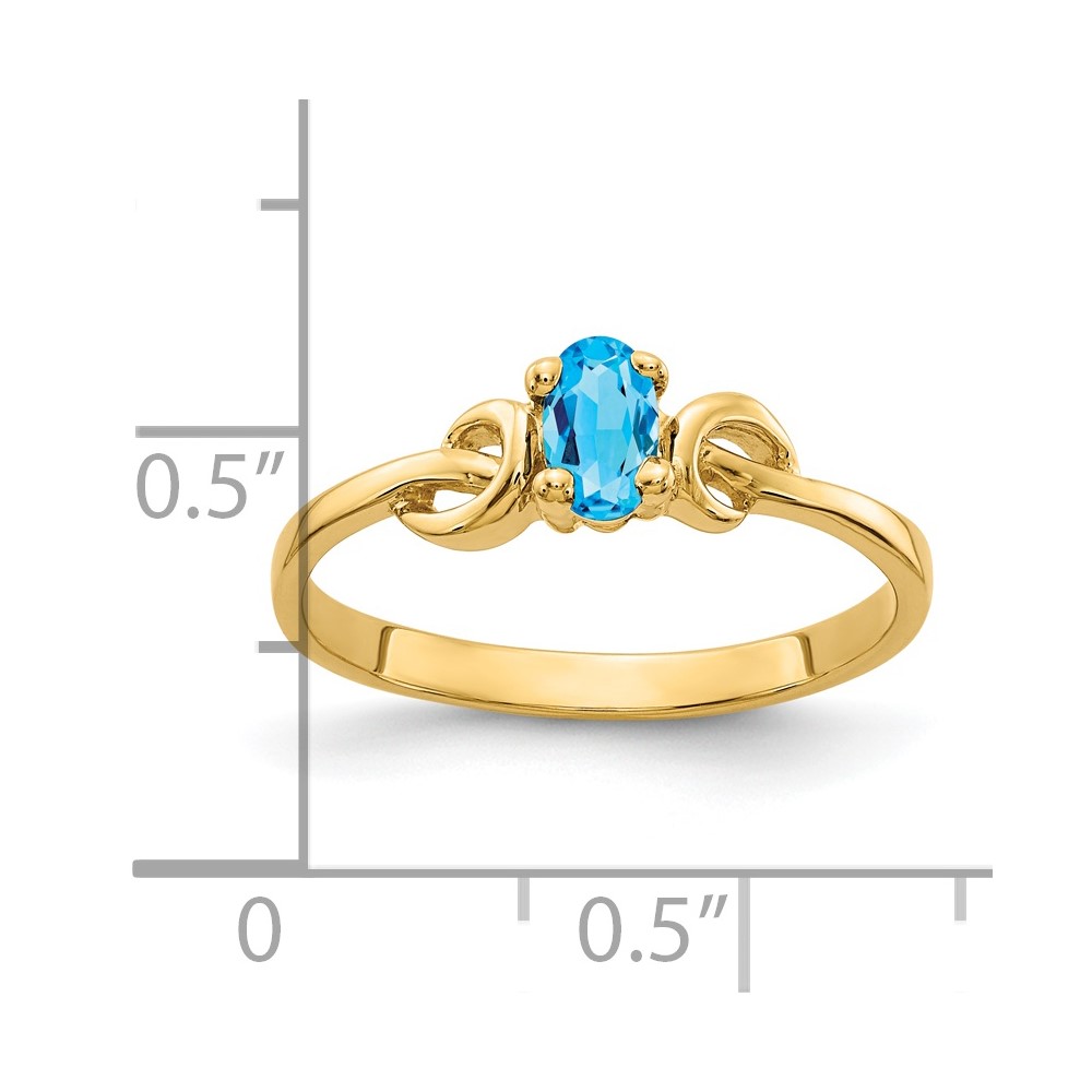 14k 5x3mm Oval Blue Topaz ring (Y4650BT)