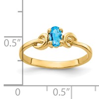 14K Yellow Gold 5x 3mm Oval Blue Topaz Knot Ring view 2