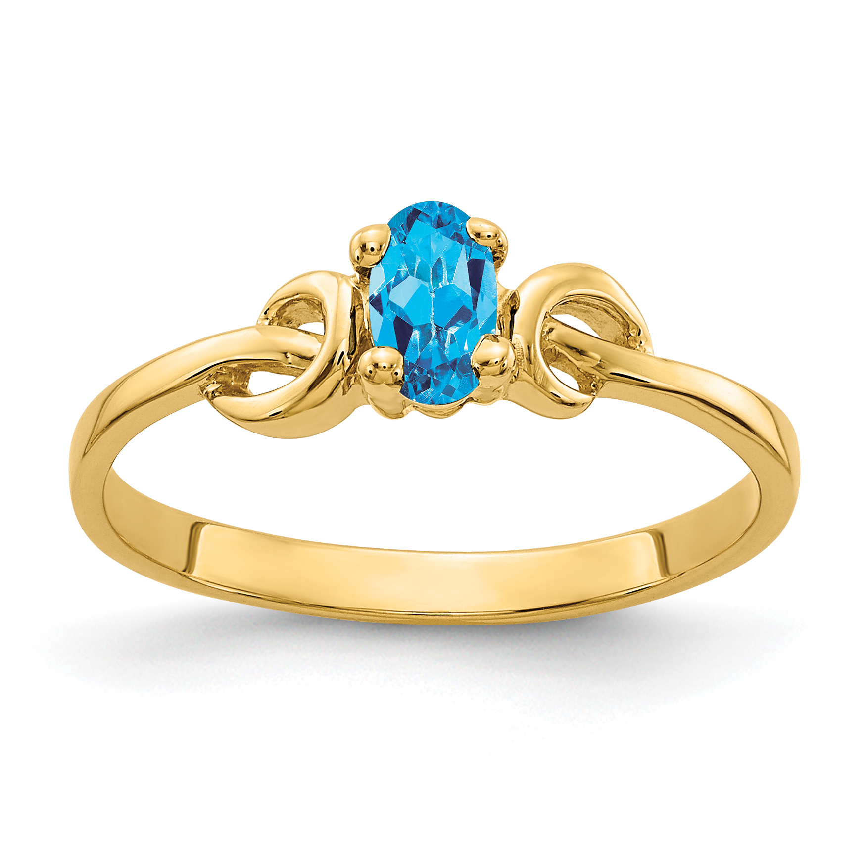 14k 5x3mm Oval Blue Topaz ring (Y4650BT)