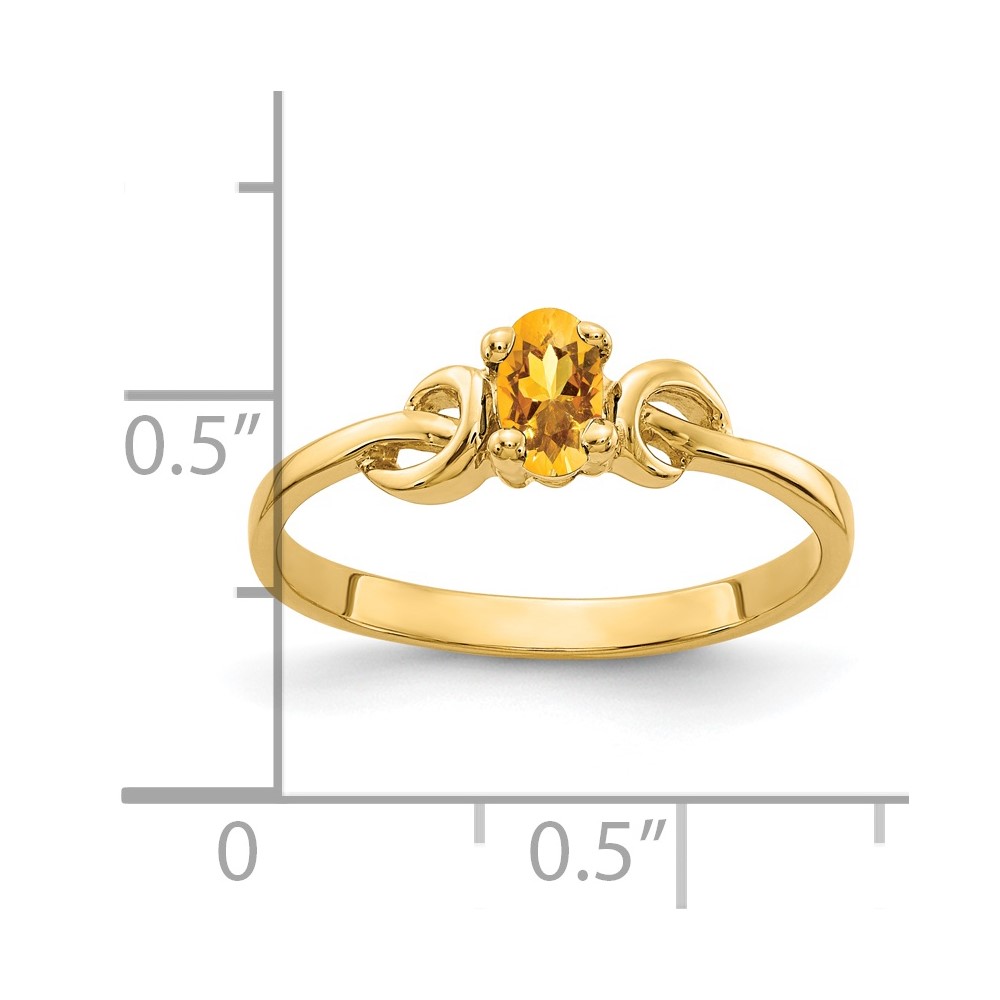14k 5x3mm Oval Citrine ring (Y4650CI)