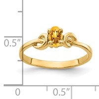 14K Yellow Gold 5x 3mm Oval Citrine Knot Ring view 2