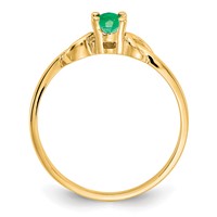14K Yellow Gold 5x 3mm Oval Emerald Knot Ring view 2