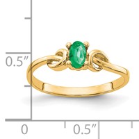 14K Yellow Gold 5x 3mm Oval Emerald Knot Ring view 3