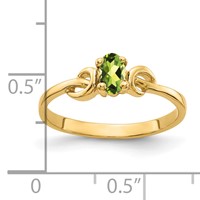 14K Yellow Gold 5x3mm Oval Peridot Knot Ring view 2
