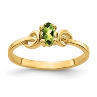 14K Yellow Gold 5x3mm Oval Peridot Knot Ring view 1