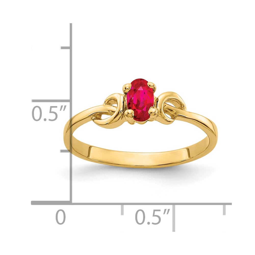 14k 5x3mm Oval Ruby ring (Y4650R)