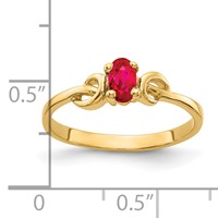 14K Yellow Gold 5x3mm Oval Ruby Knot Ring view 2