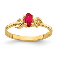 14K Yellow Gold 5x3mm Oval Ruby Knot Ring view 1