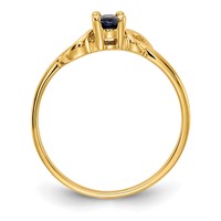 14K Yellow Gold 5x 3mm Oval Blue Sapphire Knot Ring view 2