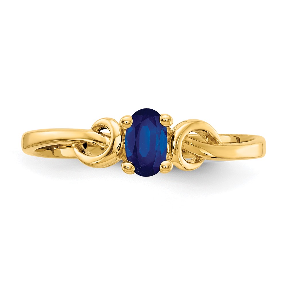 14k 5x3mm Oval Sapphire ring (Y4650S)