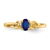 14K Yellow Gold 5x 3mm Oval Blue Sapphire Knot Ring view 5