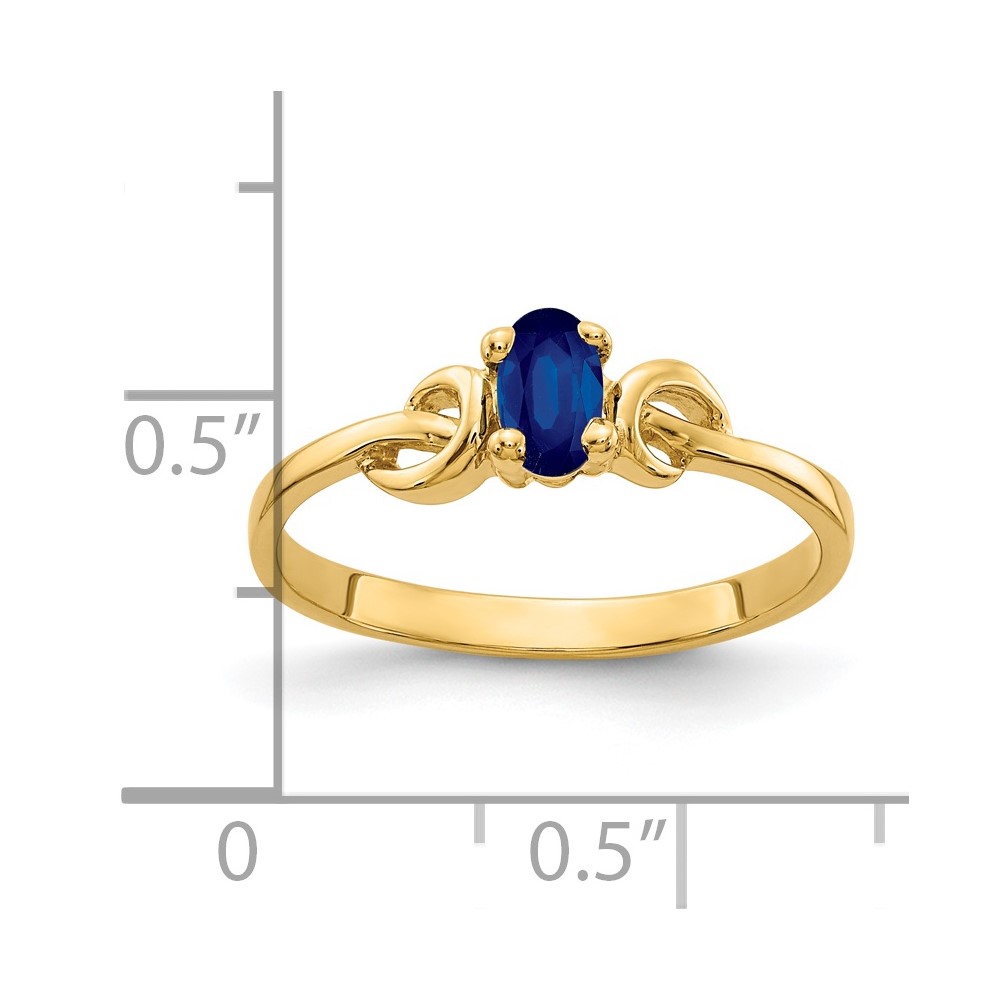 14k 5x3mm Oval Sapphire ring (Y4650S)