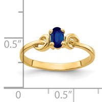14K Yellow Gold 5x 3mm Oval Blue Sapphire Knot Ring view 4
