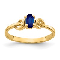 14K Yellow Gold 5x 3mm Oval Blue Sapphire Knot Ring view 1