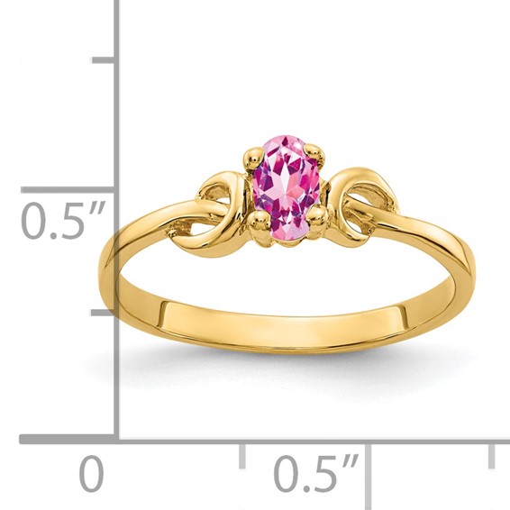 14k 5x3mm Oval Pink Sapphire ring